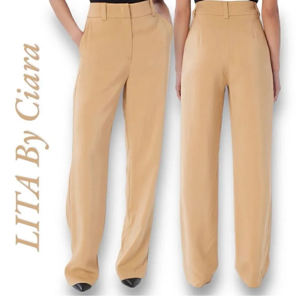 LITA by Ciara Women’s High Waist Wide Leg Pants in the Size 14 in Iced Coffee